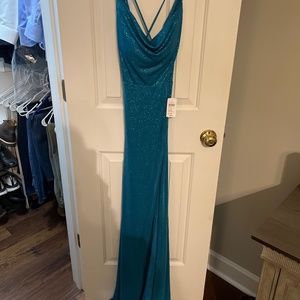 Turquoise glitter dress